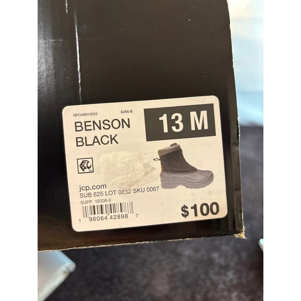 Weatherproof Benson Mens Black Suede Waterproof Insulated Winter Duck Boots 13M